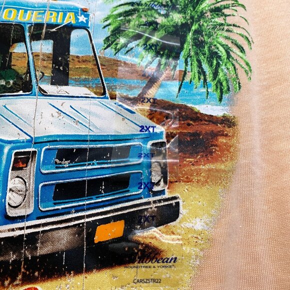 Caribbean Taco Tuesday T-Shirt Mens 2XT Tall Peach Food Truck Summer Casual - Picture 7 of 10